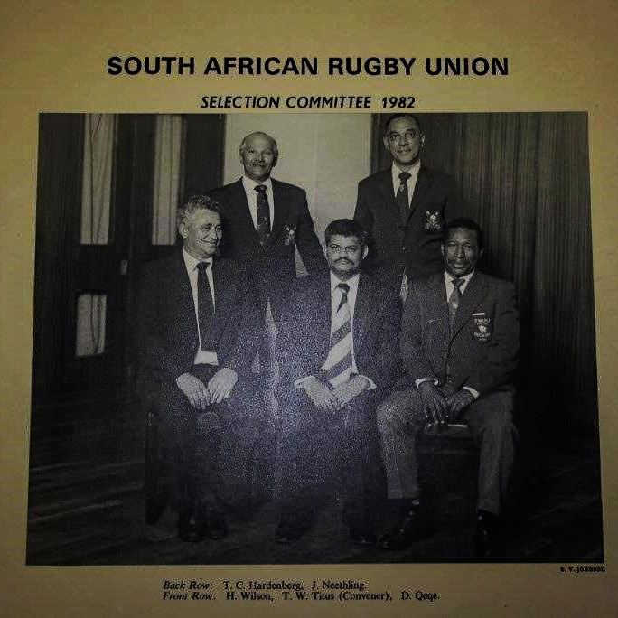 The SARU Selection Committee from 1982 - Harold Wilson is seated on the left in the front row.