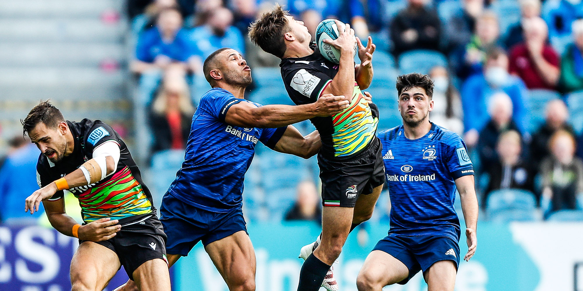 Zebre Parma in action against Leinster in 2021.