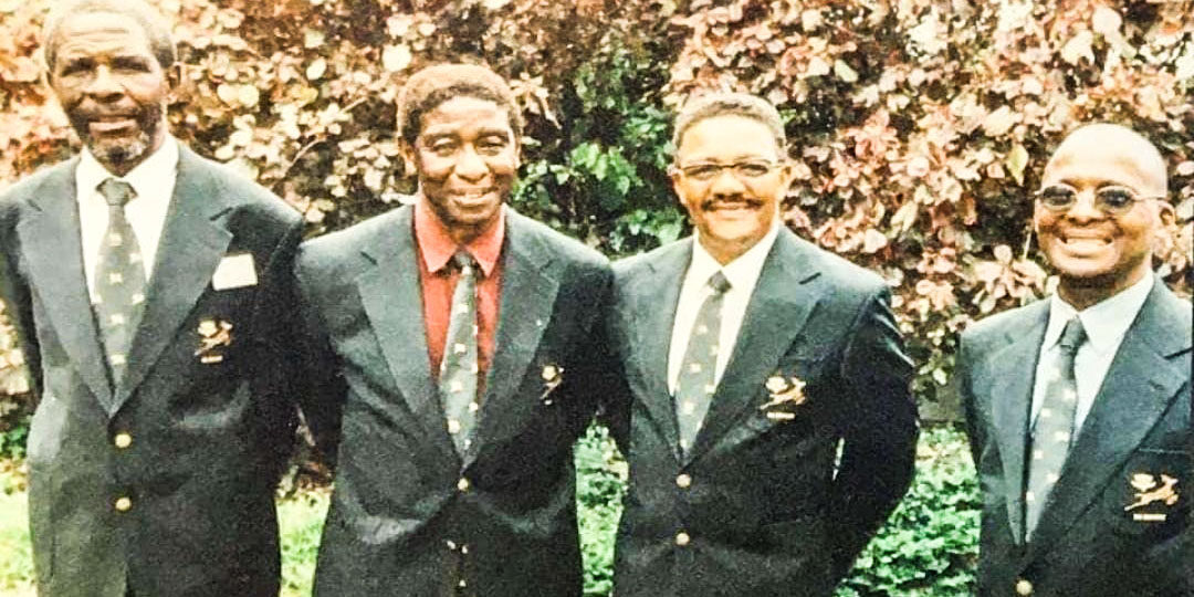 PV Maneli (second from left) with Jack Dolomba, Tommy Esterhuyse and Zanemvula Lefume, all of whom represented South Africa on the rugby field.