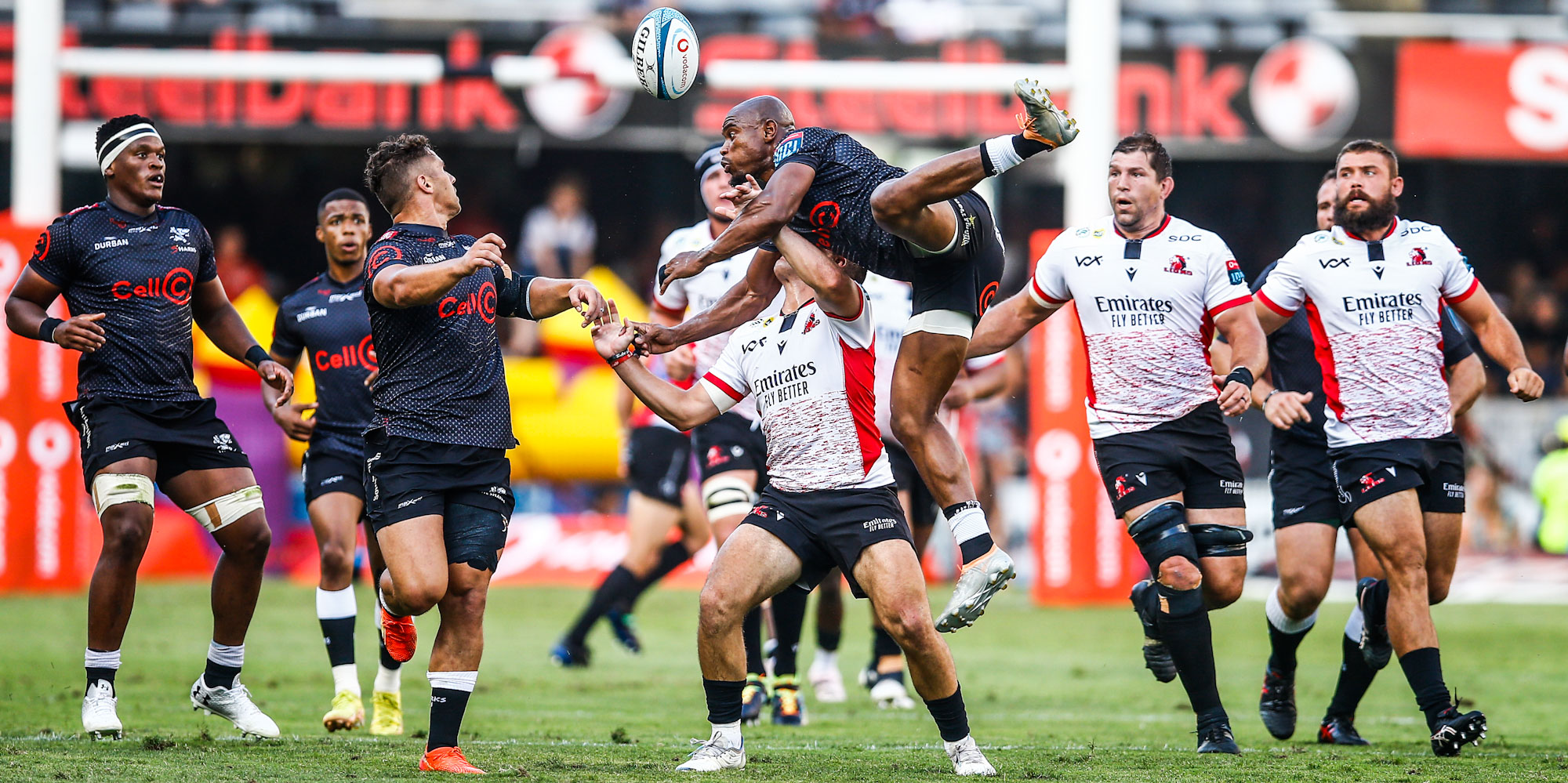 Action from the last time the Cell C Sharks and Emirates Lions met in the Vodacom URC.