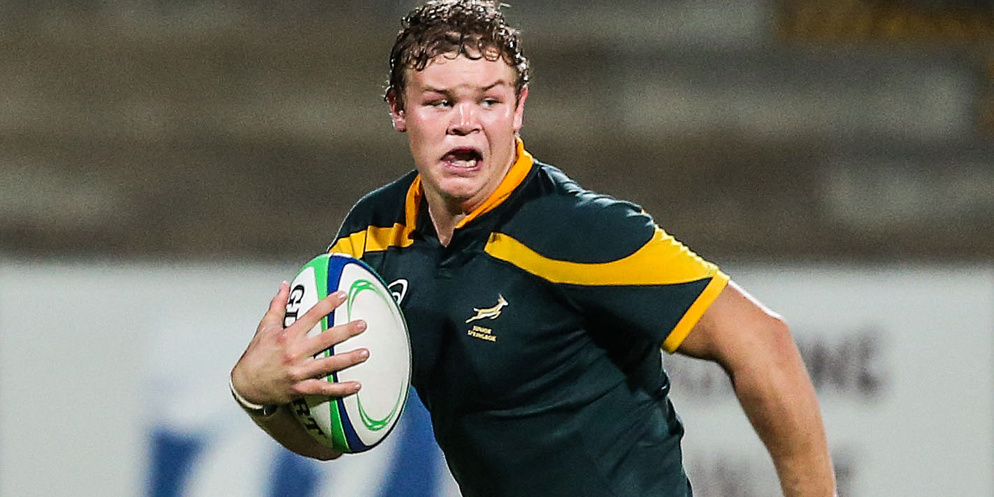 Muller Uys on the charge for the Junior Boks.