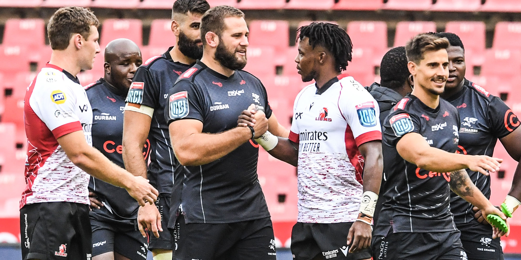 Thomas du Toit and Rabz Maxwane after last weekend's clash in Johannesburg.