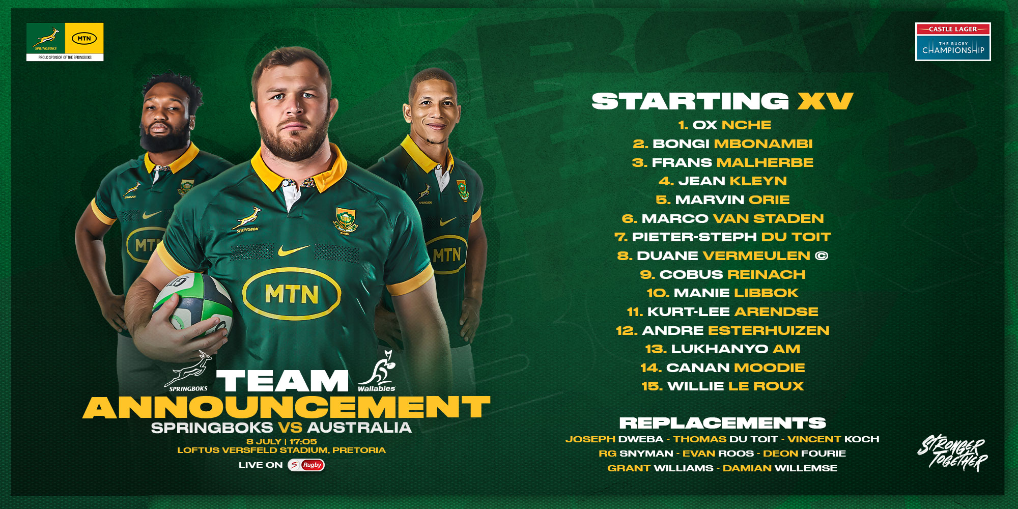 Vermeulen to lead Boks as Kleyn earns SA debut | SA Rugby