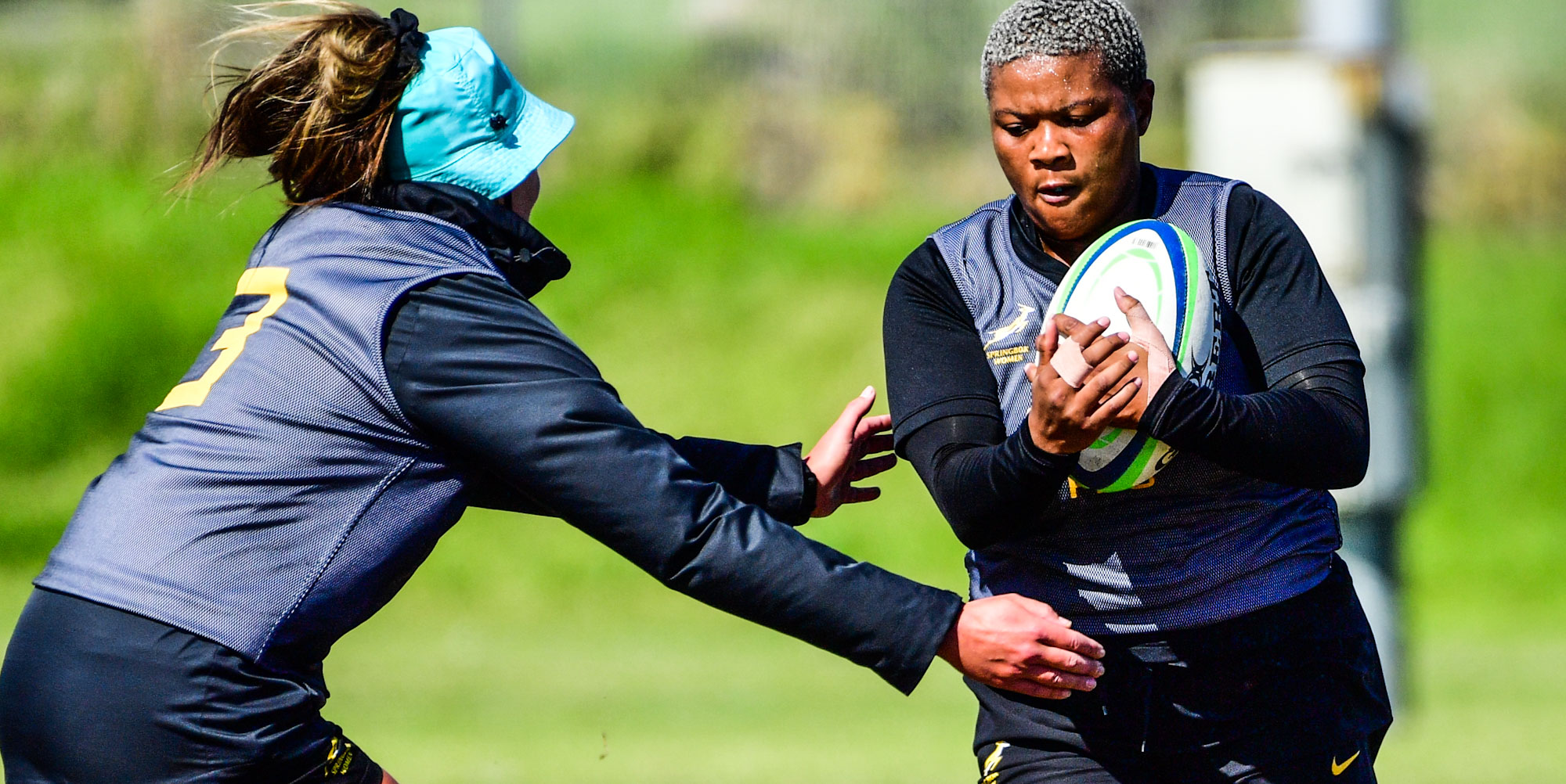 Aphiwe Ngwevu training with the Springbok Women last year.