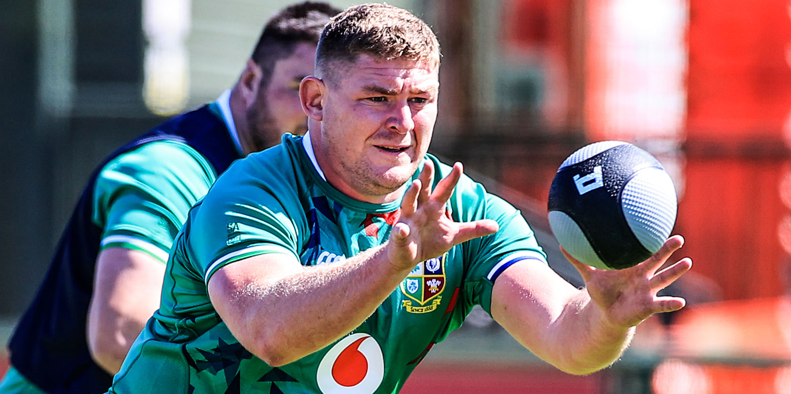 Tadhg Furlong at a Lions training session earlier in the week.
