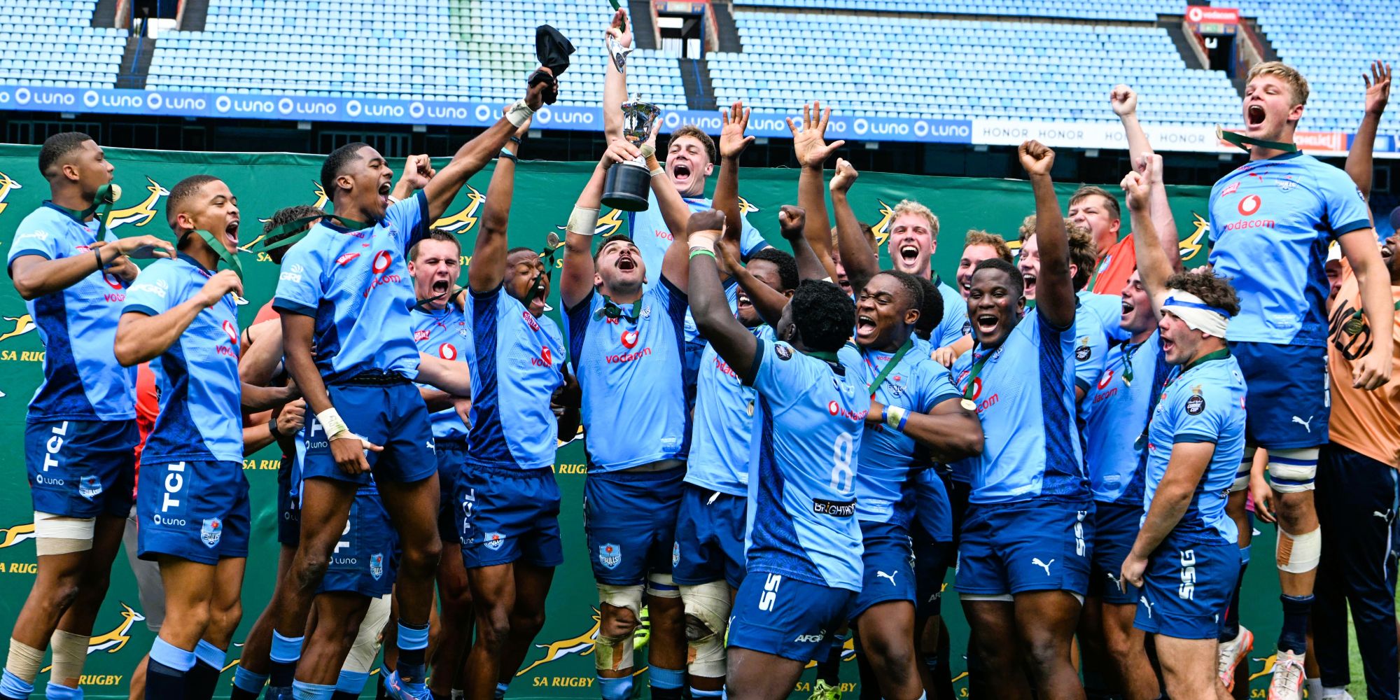 The Vodacom Bulls U19s celebrate.