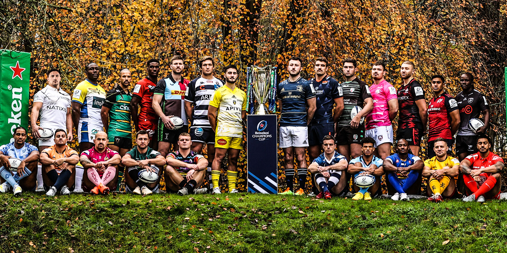 The 24 teams that will participate in the Heineken Champions Cup this year.