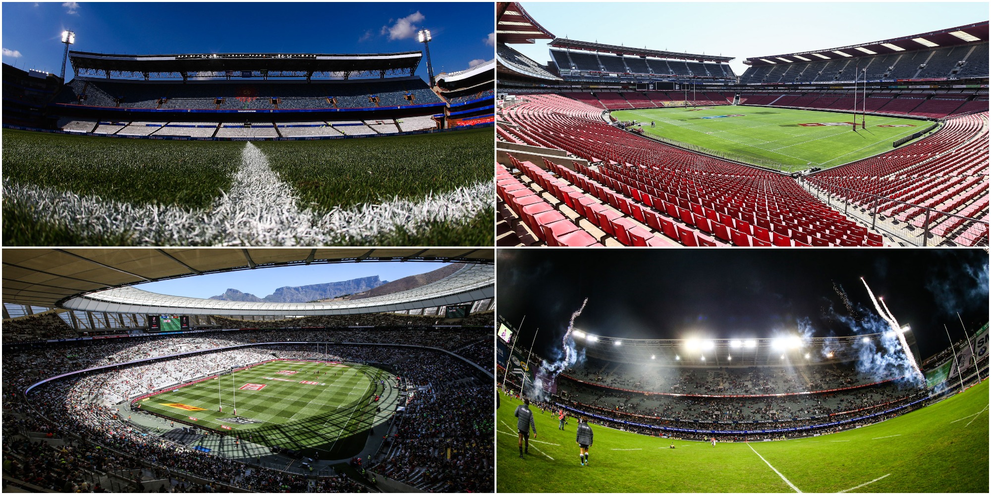 The four home stadiums for the SA teams in the Vodacom URC.