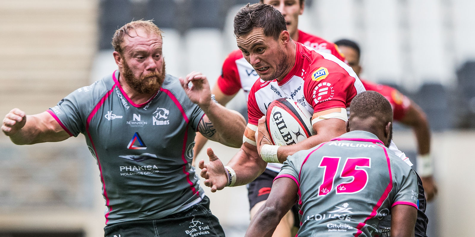 Dan Kriel on the charge for the Xerox Lions