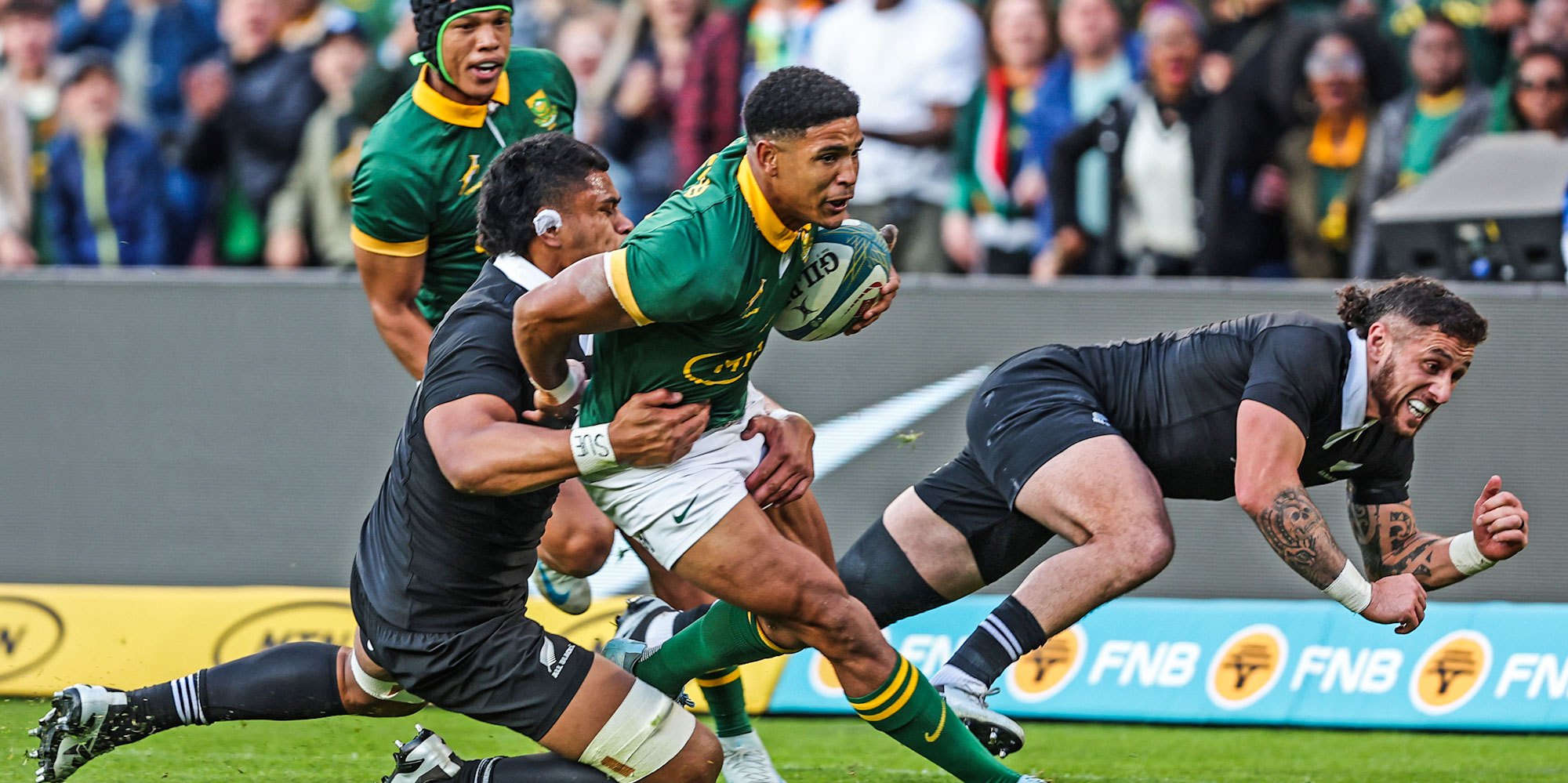 Sacha Feinberg-Mngomezulu kicked 16 points in the Boks' win in Joburg.